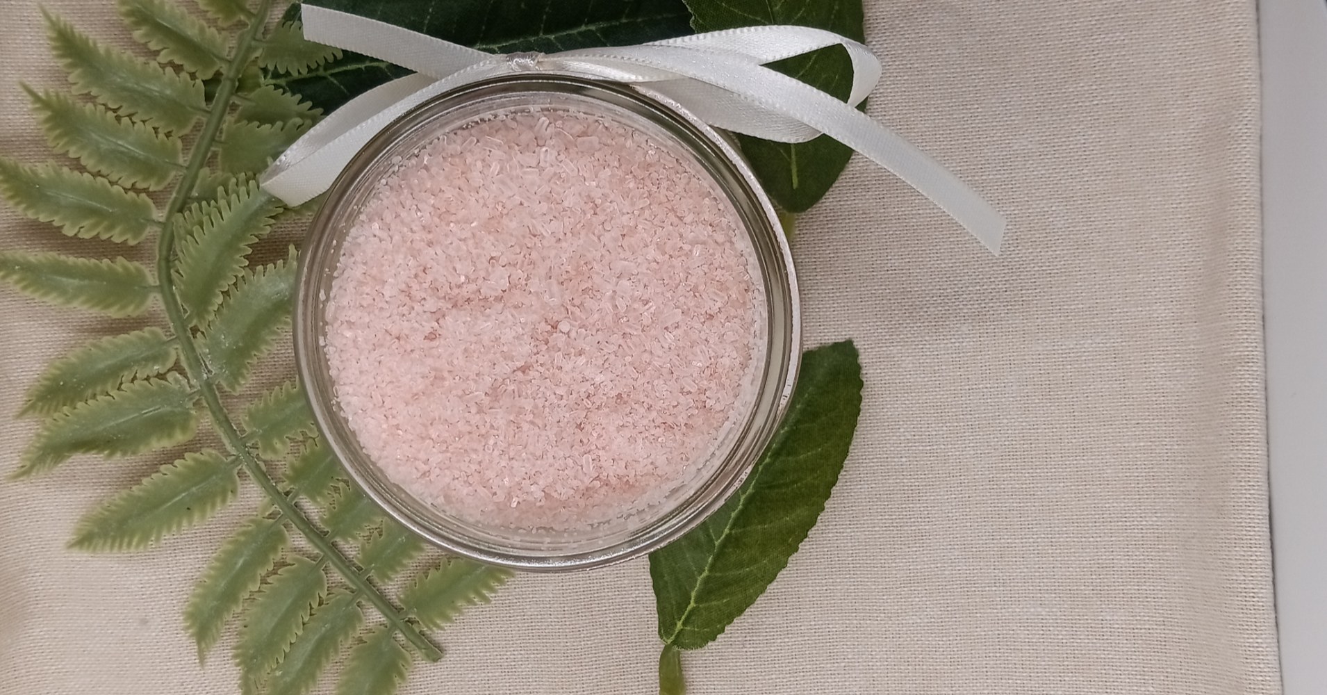 Mindful Morning Bath Salts open jar by Hidden Treasures