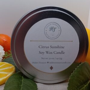 Citrus Sunshine Soy Wax Candle by Hidden Treasures