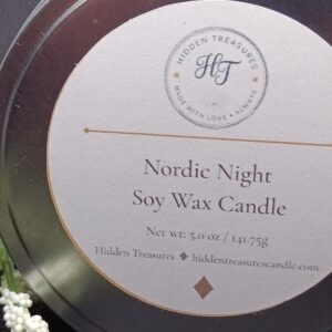 Nordic Night Soy Wax Candle by Hidden Treasures